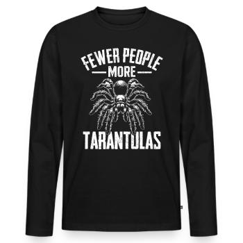 Funny Tarantula Introvert Arachnid Exotic Pet - Men's Premium Organic Long Sleeve Shirt - black - Front - Nico (187cm)