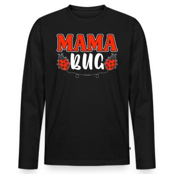 Mama Bug Drôle Coccinelle Entomologiste Bugs Maman - T-shirt manches longues Premium bio Homme - noir - Devant - Nico (187cm)