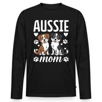 Aussie Mom Berger Australien Drôle Aussie Chien - T-shirt manches longues Premium bio Homme - noir - Devant - Nico (187cm)