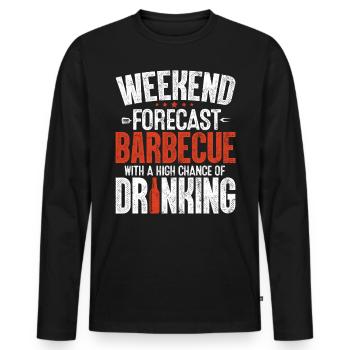 Wochenendvorhersage BBQ Smoker Lustiges Trinken - Männer Premium Bio Langarmshirt - Schwarz - Vorne - Nico (187cm)