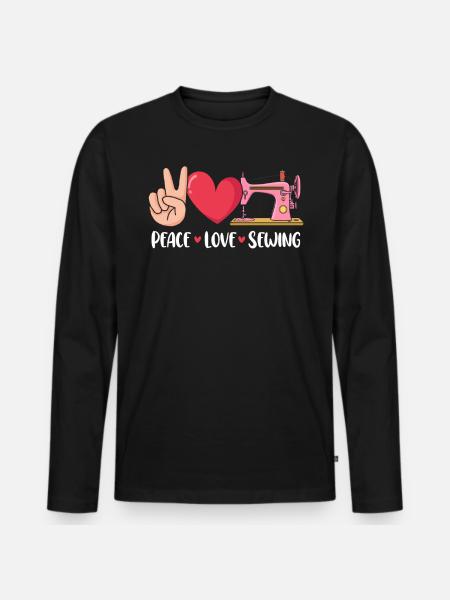 Funny Sewing Scraps Fabricologist Knitting - Men's Premium Organic Long Sleeve Shirt - black