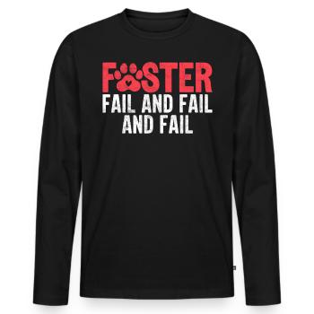 Foster Fail Funny Pet Rescue Refuge d’accueil - T-shirt manches longues Premium bio Homme - noir - Devant - Nico (187cm)