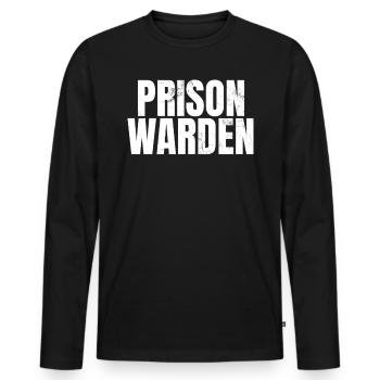 Gardien de prison Application de la loi Drôle prison prison - T-shirt manches longues Premium bio Homme - noir - Devant - Nico (187cm)