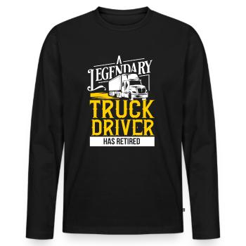 Truck Truck Driver Passion Pension Gift - Men's Premium Organic Long Sleeve Shirt - black - Front - Nico (187cm)