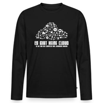 Il n'y a pas de nuage C'est juste le PC d'un autre - T-shirt manches longues Premium bio Homme - noir - Devant - Nico (187cm)