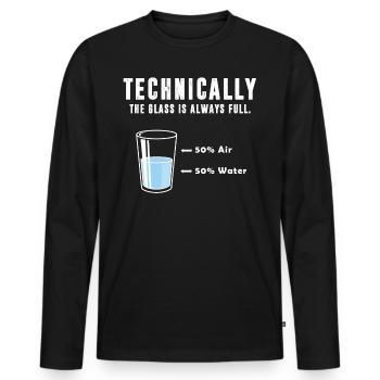 Technically the glass is always full, air & water - Männer Premium Bio Langarmshirt - Schwarz - Vorne - Nico (187cm)
