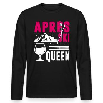 Apres Ski Queen,Party Outfit Costume d’hiver - T-shirt manches longues Premium bio Homme - noir - Devant - Nico (187cm)