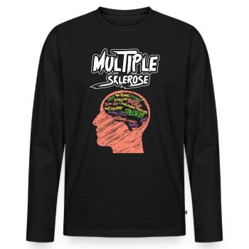 Sclérose en plaques, conscience - T-shirt manches longues Premium bio Homme - noir - Devant - Nico (187cm)