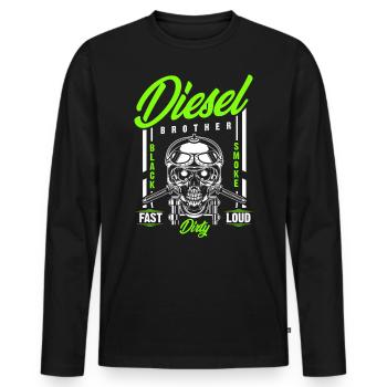 Diesel power brother, rapidement bruyant motards sales - T-shirt manches longues Premium bio Homme - noir - Devant - Nico (187cm)