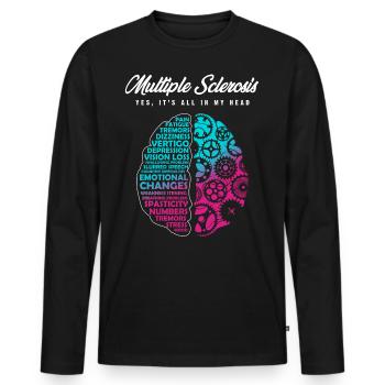 Multiple Sclerosis Consciousness - Men's Premium Organic Long Sleeve Shirt - black - Front - Nico (187cm)