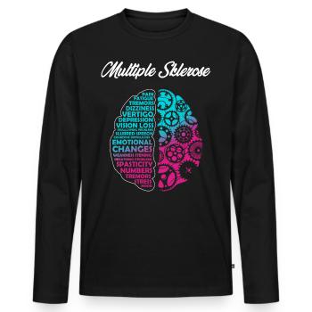 Sclérose en plaques, conscience - T-shirt manches longues Premium bio Homme - noir - Devant - Nico (187cm)