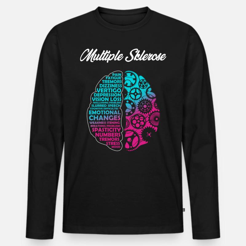 Multiple Sklerose, Bewusstsein - Männer Premium Bio Langarmshirt - Schwarz