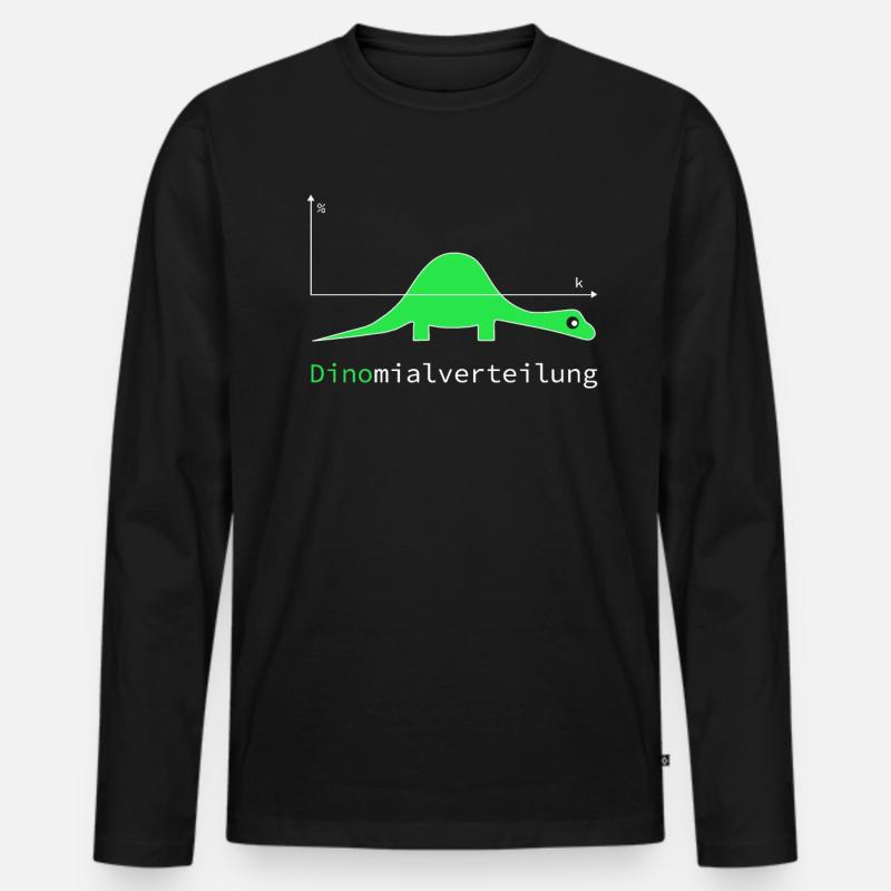 Dinomialverteilung Lustige Nerd Mathe Geschenkidee - Männer Premium Bio Langarmshirt - Schwarz