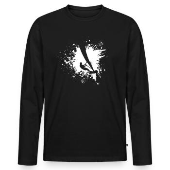 Windsurfer - Männer Premium Bio Langarmshirt - Schwarz - Vorne - Nico (187cm)