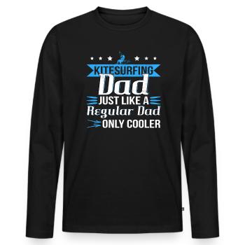 Kitesurfing Dad Kitesurfer Papa - Männer Premium Bio Langarmshirt - Schwarz - Vorne - Nico (187cm)