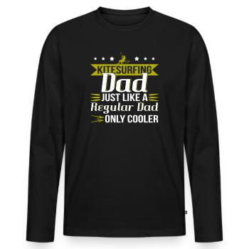 Kitesurfer Papa Kitesurfing Vater Geschenk - Männer Premium Bio Langarmshirt - Schwarz - Vorne - Nico (187cm)