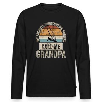 Windurfing Opa Windurfer Windsurf Surfen - Männer Premium Bio Langarmshirt - Schwarz - Vorne - Nico (187cm)
