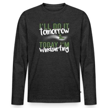 Windsurfing - Men's Premium Organic Long Sleeve Shirt - heather anthracite - Front - Nico (187cm)