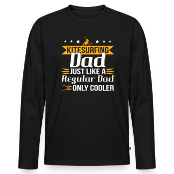 Kitesurfing Dad Kitesurfer Papa - Männer Premium Bio Langarmshirt - Schwarz - Vorne - Nico (187cm)