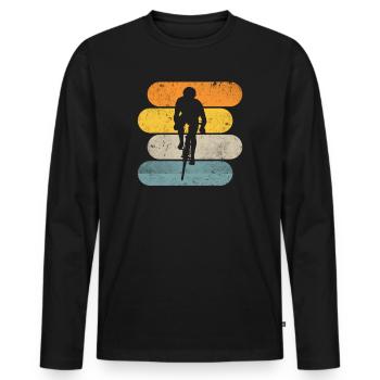 Vélo de route cycliste de route - T-shirt manches longues Premium bio Homme - noir - Devant - Nico (187cm)