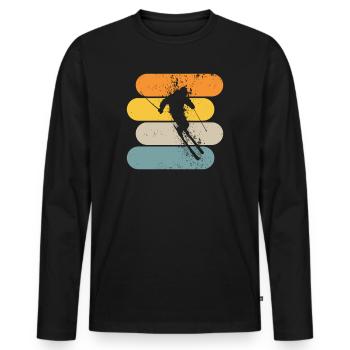 Skieur - T-shirt manches longues Premium bio Homme - noir - Devant - Nico (187cm)