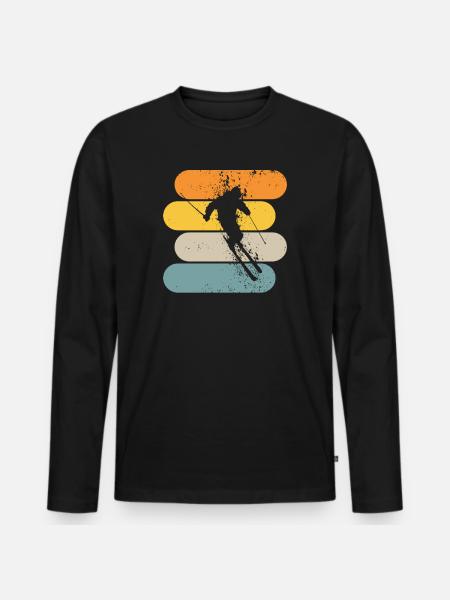 Skier - Men's Premium Organic Long Sleeve Shirt - black