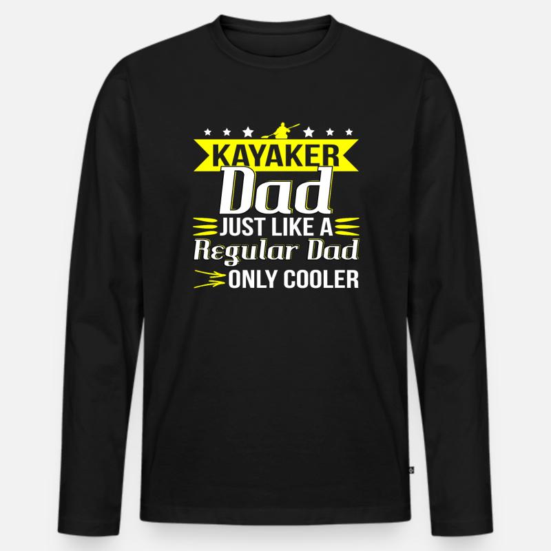 Kajak - Männer Premium Bio Langarmshirt - Schwarz