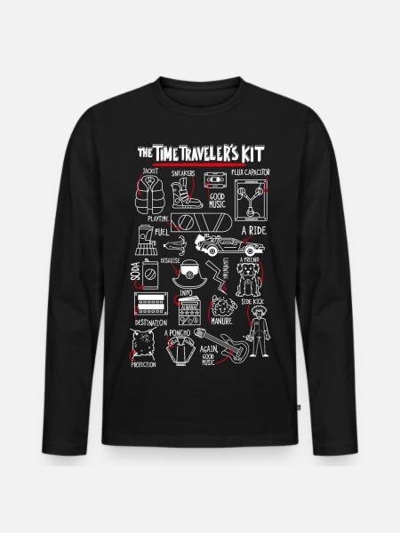 Back To The Future The Time Traveler´s Kit - Men's Premium Organic Long Sleeve Shirt - black