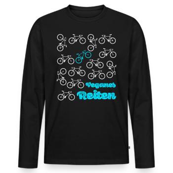 Vélo Vélos Véganes Équitation Cycliste - T-shirt manches longues Premium bio Homme - noir - Devant - Nico (187cm)