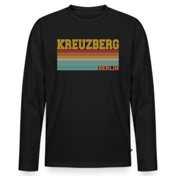 Berlin Kreuzberg - Männer Premium Bio Langarmshirt - Schwarz - Vorne - Nico (187cm)