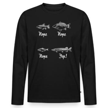 Pike Pike Angler Nope Nope Yep To Pike - T-shirt manches longues Premium bio Homme - noir - Devant - Nico (187cm)