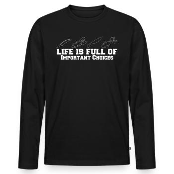 Spin Fishing Bait Choice Leurres souples Pêche Pêcheur - T-shirt manches longues Premium bio Homme - noir - Devant - Nico (187cm)