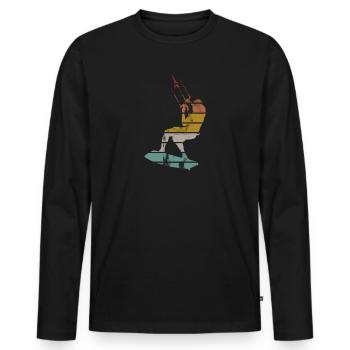 Kitesurfen Kiteboarder Kiter Kitesurfer - Männer Premium Bio Langarmshirt - Schwarz - Vorne - Nico (187cm)