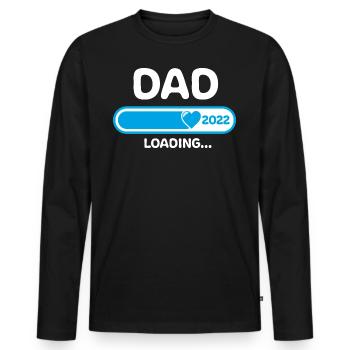 Papa Père 2022 Félicitations - T-shirt manches longues Premium bio Homme - noir - Devant - Nico (187cm)