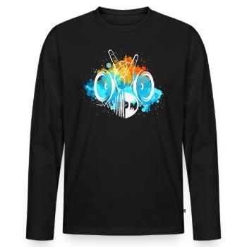 Heavy metal - Men's Premium Organic Long Sleeve Shirt - black - Front - Nico (187cm)