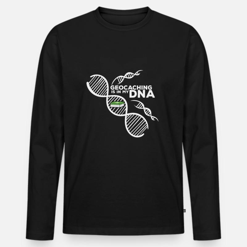 Geocaching - Männer Premium Bio Langarmshirt - Schwarz