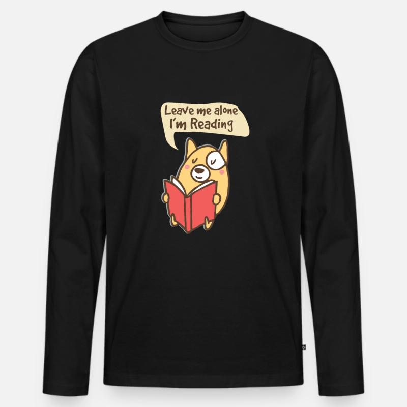 Lesen - Männer Premium Bio Langarmshirt - Schwarz