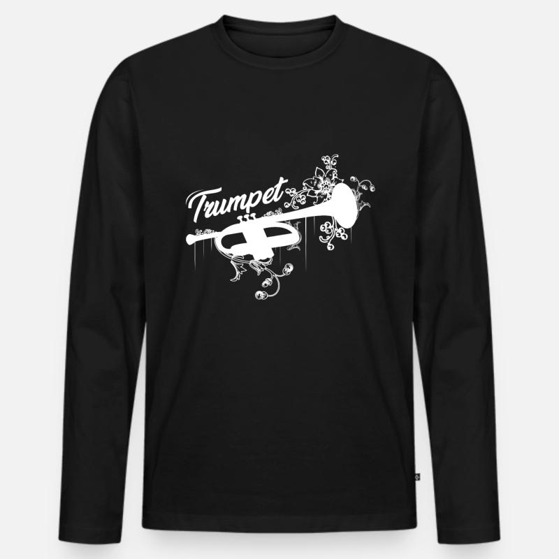 Trompeter - Männer Premium Bio Langarmshirt - Schwarz