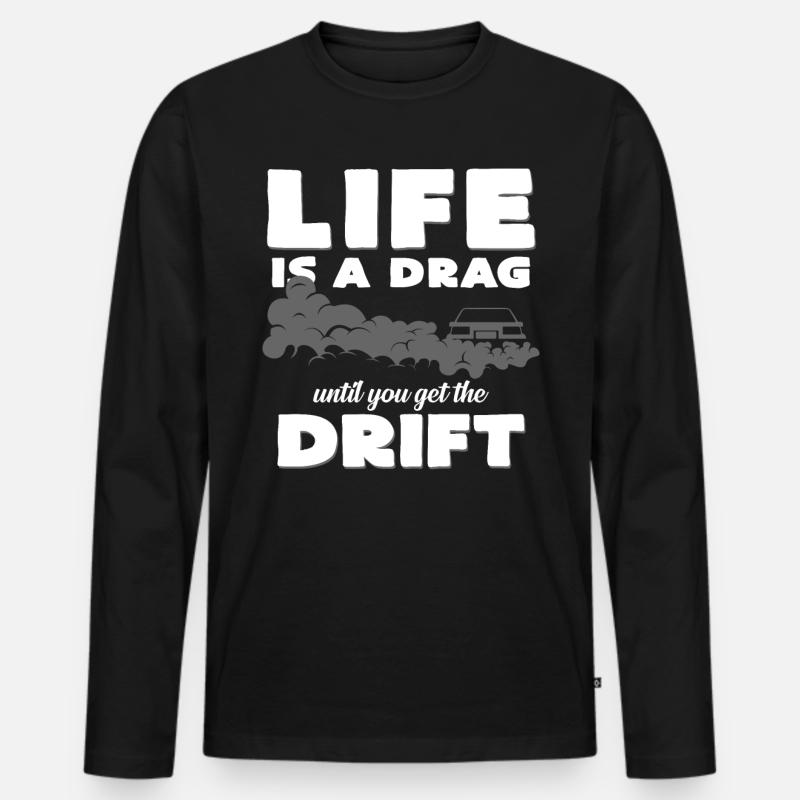 Drift - Männer Premium Bio Langarmshirt - Schwarz