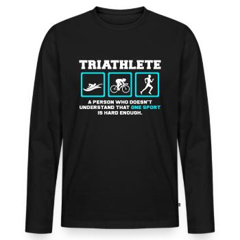 Triathlet - Männer Premium Bio Langarmshirt - Schwarz - Vorne - Nico (187cm)