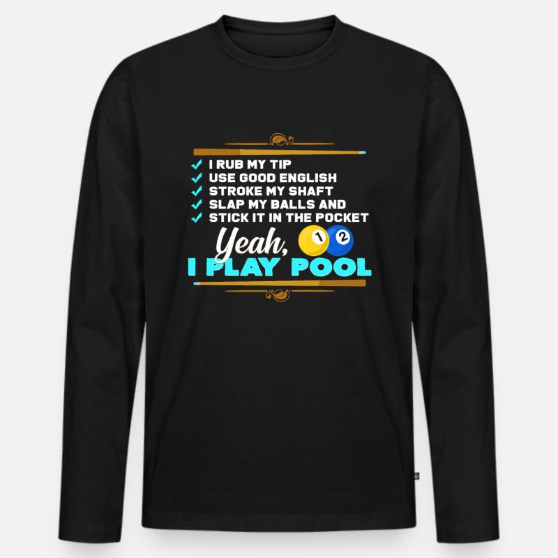 Pool billiard - Männer Premium Bio Langarmshirt - Schwarz