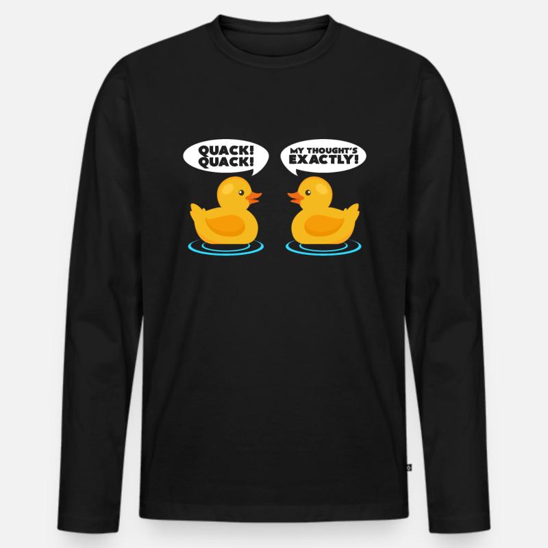 Quak - Männer Premium Bio Langarmshirt - Schwarz