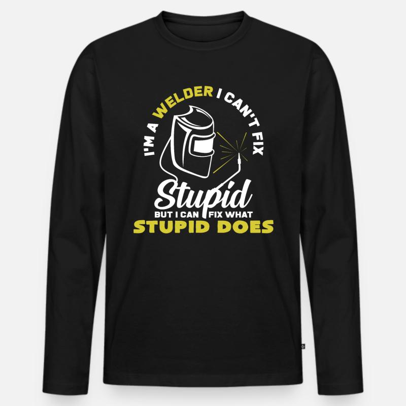 Schweißgerät - Männer Premium Bio Langarmshirt - Schwarz