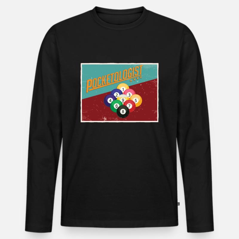 Snooker - Männer Premium Bio Langarmshirt - Schwarz