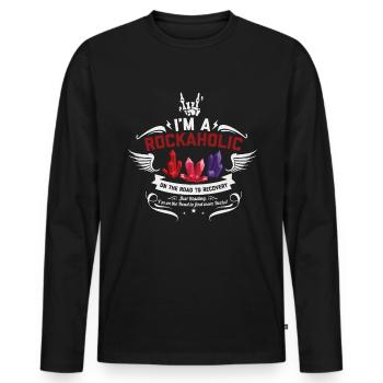Mineral collector - Men's Premium Organic Long Sleeve Shirt - black - Front - Nico (187cm)
