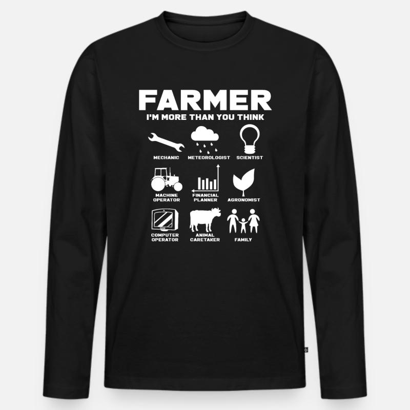 Farmer - Männer Premium Bio Langarmshirt - Schwarz