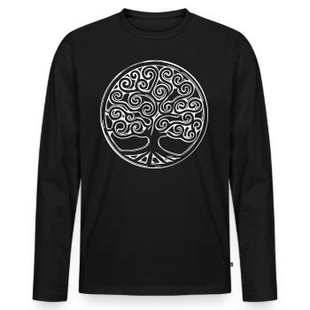 Tree of Life Mandala Spirit - Men's Premium Organic Long Sleeve Shirt - black - Front - Nico (187cm)