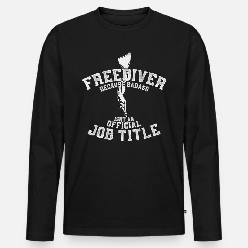Apnoetauchen - Männer Premium Bio Langarmshirt - Schwarz