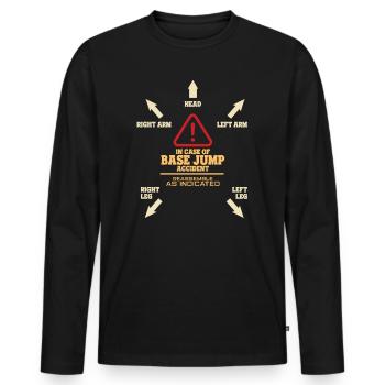 Base Jump - Männer Premium Bio Langarmshirt - Schwarz - Vorne - Nico (187cm)