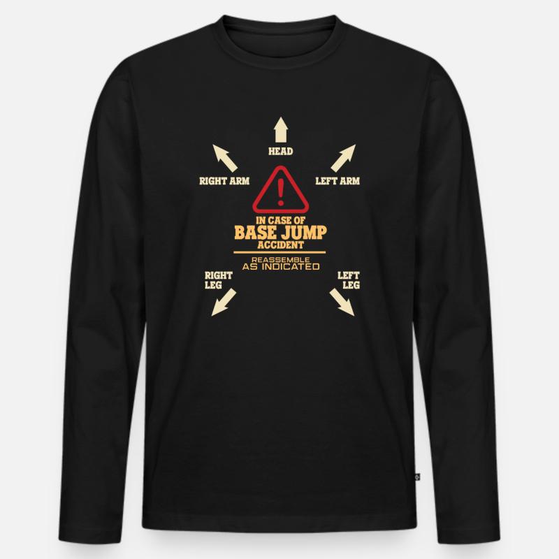 Base Jump - Männer Premium Bio Langarmshirt - Schwarz